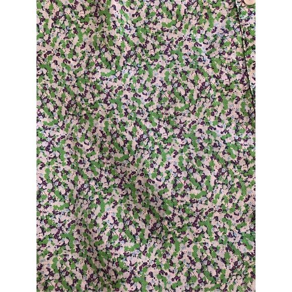 L.L. Bean: Green Floral Print Casual Shirt Small - Picture 7 of 9
